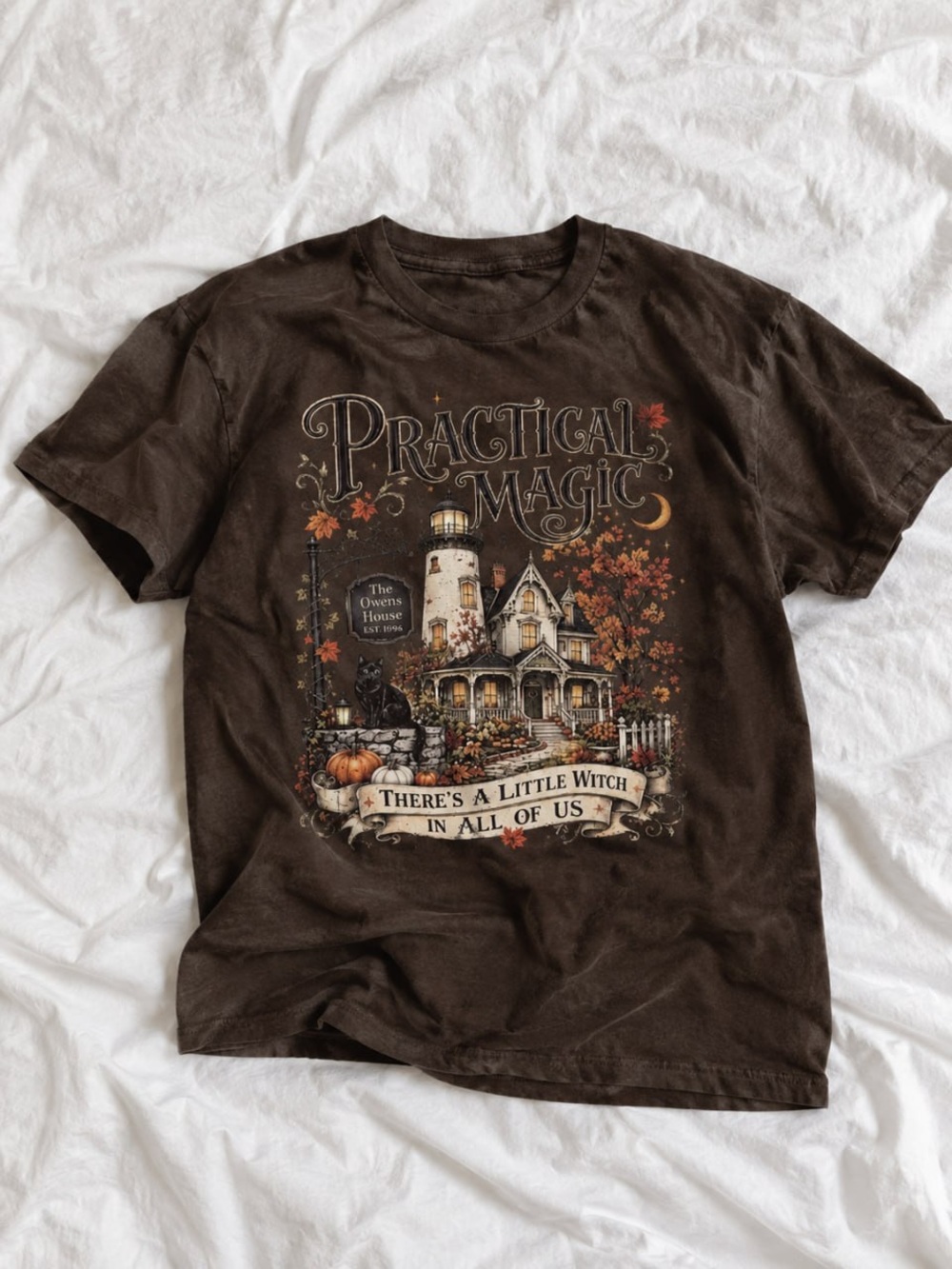'Practical Magic' Gildan Brown Graphic Tee